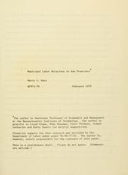 Tapa de Municipal labor relations in San Francisco