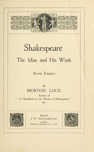 Tapa de Shakespeare, the man and his work