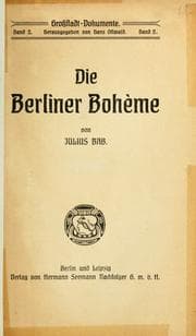 Tapa de Die Berliner Boheme