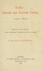 Tapa de Early English and Scottish poetry, 1250-1600