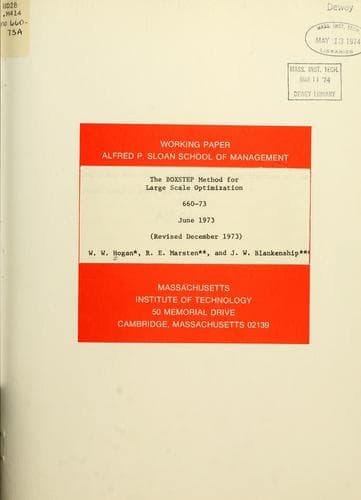 Tapa de The BOXSTEP method for large scale optimization
