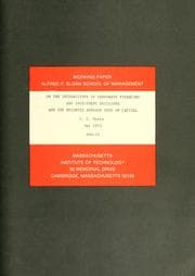 Tapa de On the interaction of corporate financing and investment decisions and the weighted average cost of capital