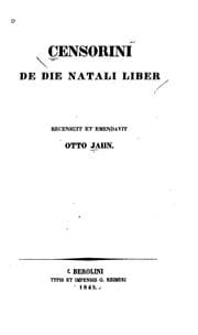 Tapa de De die natali