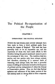 Tapa de The political re-organisation of the people