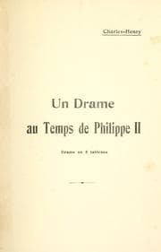 Tapa de Un drame au temps de Philippe II