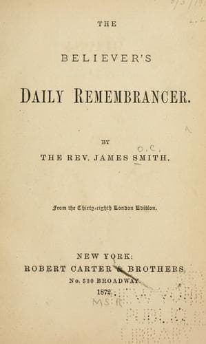 Tapa de The believer's daily remembrancer