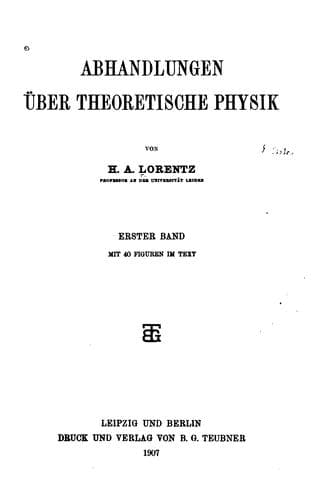 Tapa de Abhandlungen über theoretische Physik