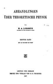 Tapa de Abhandlungen über theoretische Physik