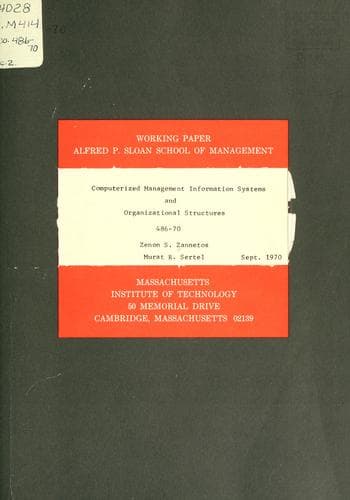Tapa de Computerized management information systems and organizational structures