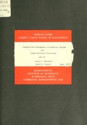 Tapa de Computerized management information systems and organizational structures