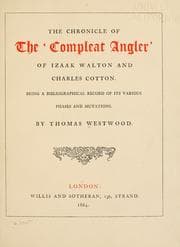 Tapa de The chronicle of the "Complete angler" of Izaak Walton and Charles Cotton