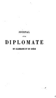 Tapa de Journal d'un diplomate en Allemagne et en Grèce