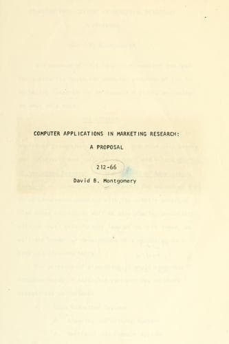 Tapa de Computer applications in marketing research