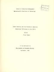 Tapa de Labor scarcity and the problem of American industrial efficiency in the 1850's
