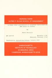 Tapa de A field study examination of budgetary participation and locus of control
