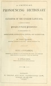 Tapa de Critical pronouncing dictionary, and expositor of the English language