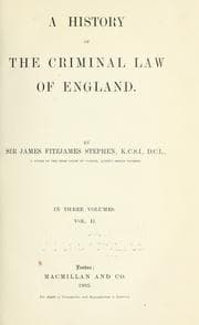 Tapa de A history of the criminal law of England