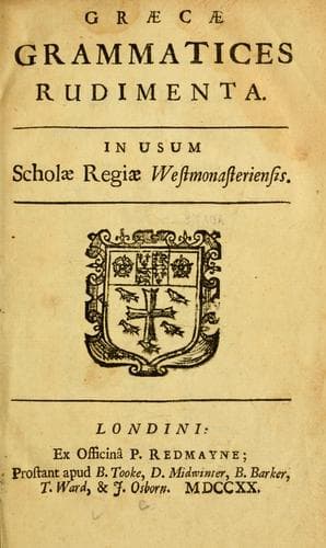 Tapa de Græcæ grammatices rudimenta