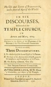 Tapa de The use and intent of prophecy, in the several ages of the world
