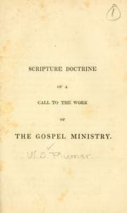 Tapa de Scripture doctrine of a call to the work of the gospel ministry