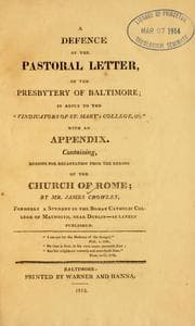 Tapa de A Defence of the pastoral letter of the Presbytery of Baltimore
