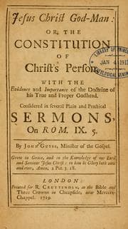 Tapa de Jesus Christ God-Man, or, the constitution of Christ's person