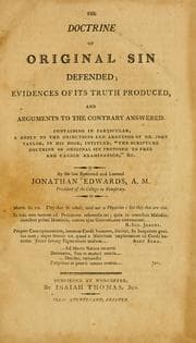 Tapa de The Doctrine of original sin defended, evidences of its truth produced, and arguments to the contrary answered