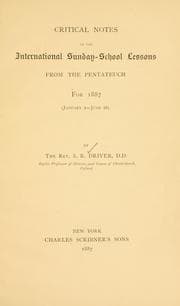Tapa de Critical notes on the International Sunday school lessons from the Pentateuch for 1887 (January 2-June 26)