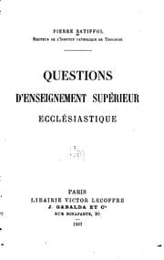 Tapa de Questions d'enseignement supérieur ecclésiastique