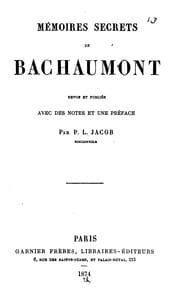 Tapa de Mémoires secrets de Bachaumont