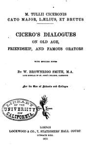 Tapa de Cicero's dialogues on old age, friendship, and famous orators