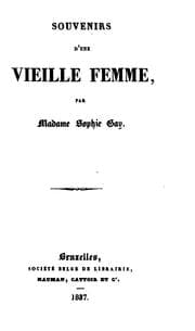 Tapa de Souvenirs d'une vieille femme