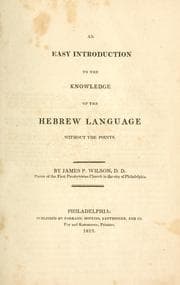 Tapa de An easy introduction to the knowledge of the Hebrew language, without the points