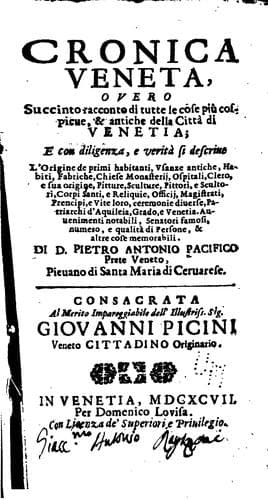 Tapa de Cronica veneta