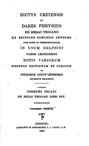 Tapa de De bello Trojano