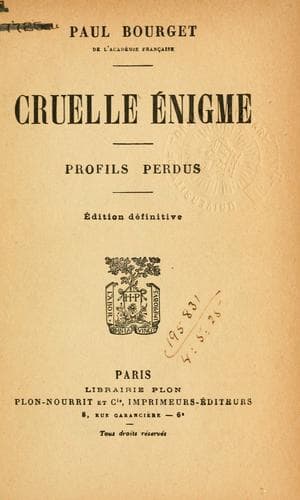 Tapa de Cruelle énigme.