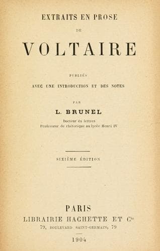 Tapa de Extraits en prose de Voltaire