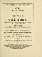 Tapa de Report of a conversazione given at Willis's Rooms