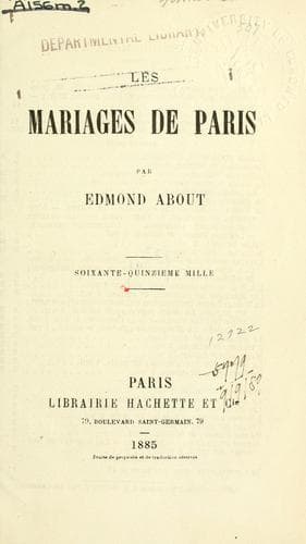 Tapa de Les mariages de Paris