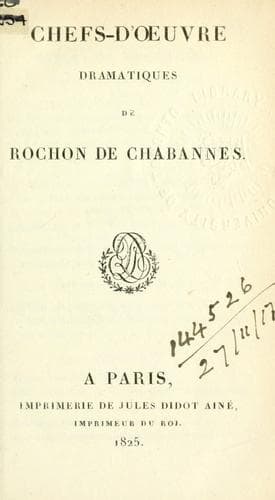 Tapa de Chefs-d'oeuvre dramatiques
