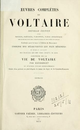 Tapa de Oeuvres complètes de Voltaire