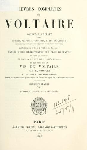 Tapa de Oeuvres complètes de Voltaire