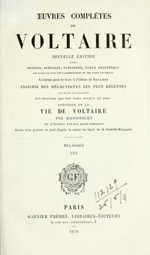 Tapa de Oeuvres complètes de Voltaire