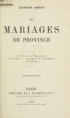 Tapa de Les mariages de province