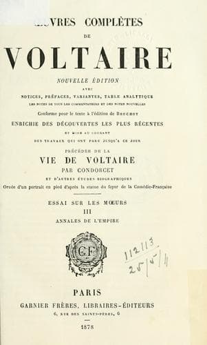 Tapa de Oeuvres complètes de Voltaire