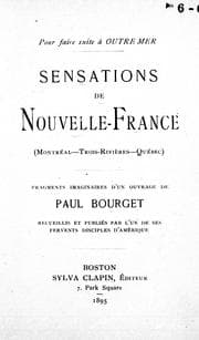 Tapa de Sensations de Nouvelle-France