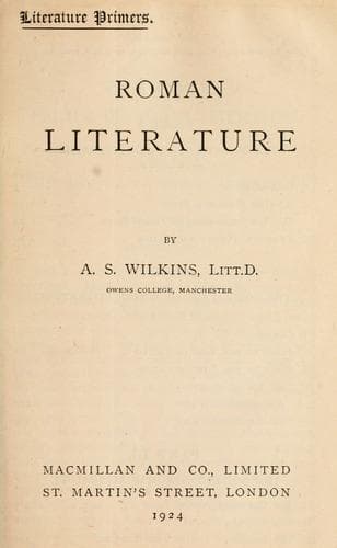Tapa de Roman literature
