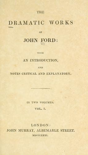 Tapa de Dramatic works of John Ford