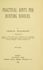 Tapa de Practical hints for hunting novices