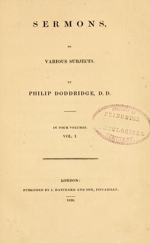 Tapa de Sermons on various subjects